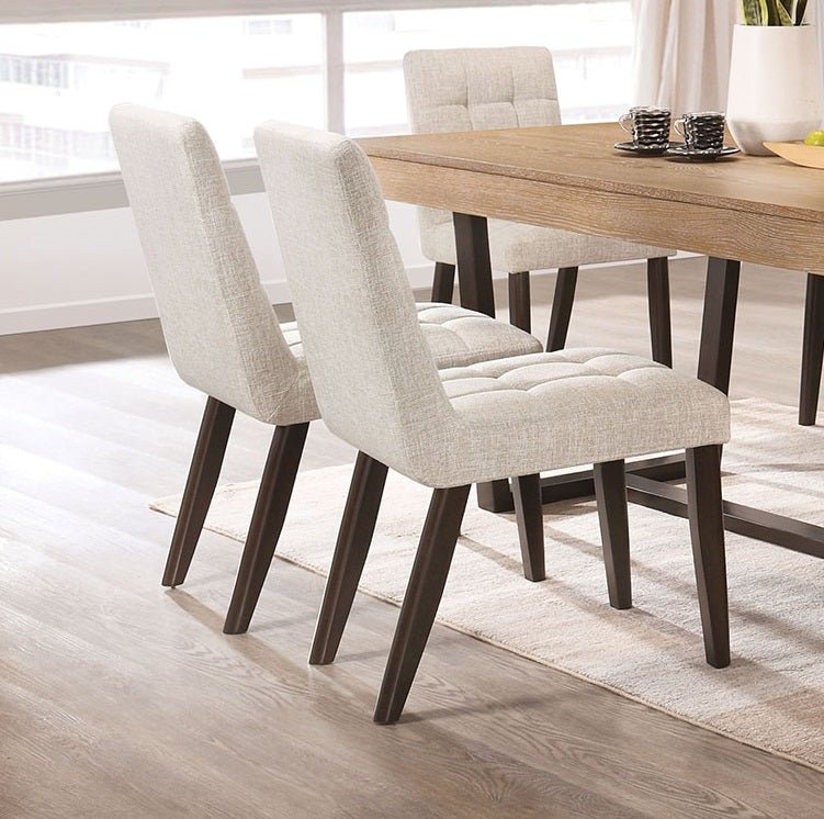 Two Tone Dining Chairs with Biscuit Style, Set of 2