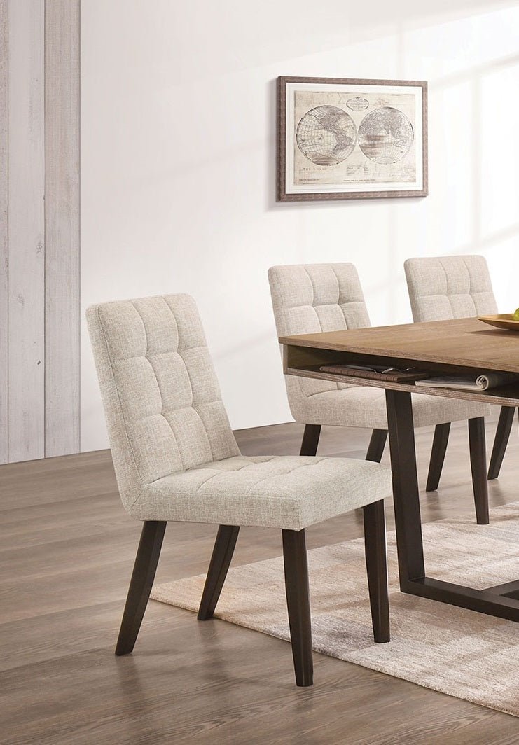 Two Tone Dining Chairs with Biscuit Style, Set of 2