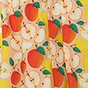 Unique Vintage 1950s Yellow & Red Apple Print Cotton Halter Swing Dress