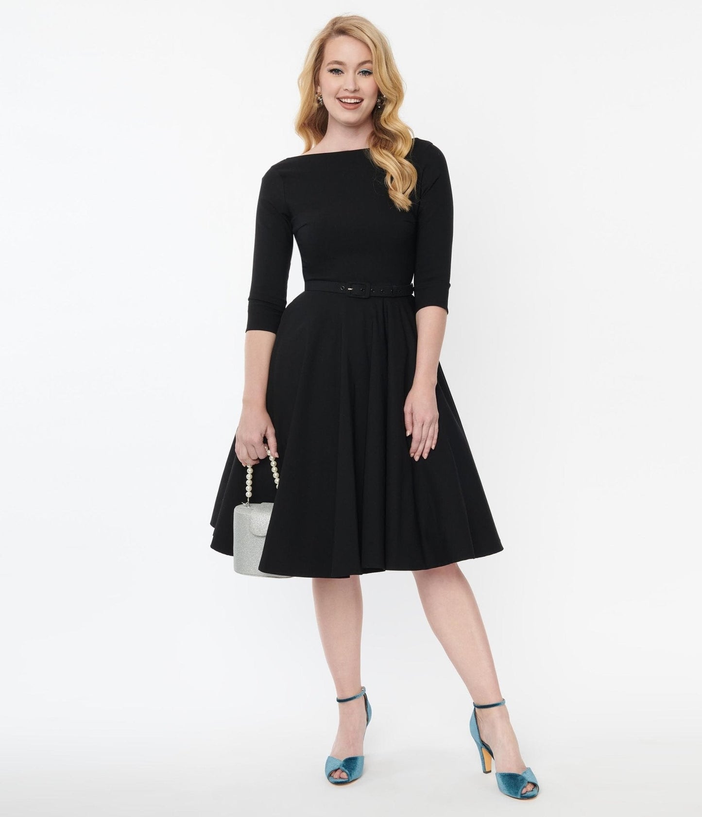 Unique Vintage Black Devon Swing Dress