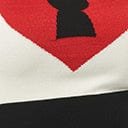 Unique Vintage Cream & Red Locked Heart Sweater