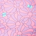 Unique Vintage 1970s Purple & Pink Floral Give Us A Ring Swim Top