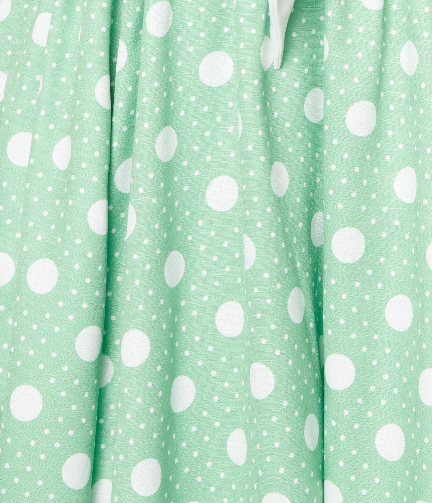 Unique Vintage 1940s Sage & White Polka Dot Flutter Swing Dress