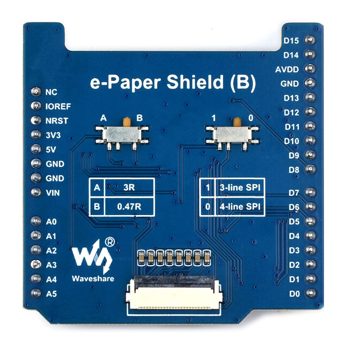 Universal E-Paper Raw Panel Driver Shield (B) for Arduino