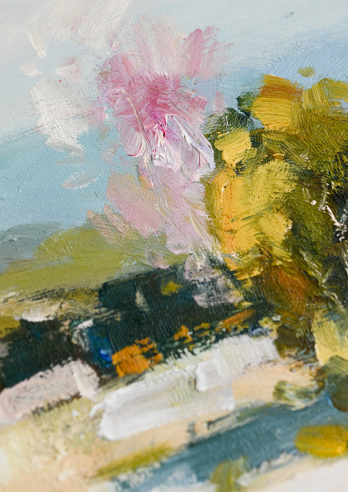 Framed Oil Landscape Painting, Vista III