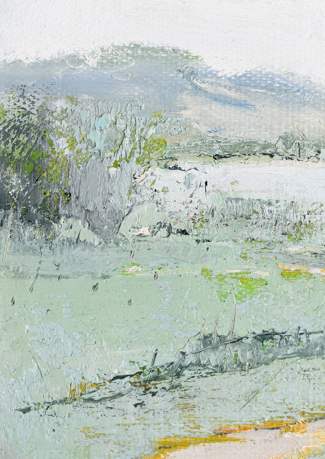 Framed Oil Landscape Painting, Lakeside