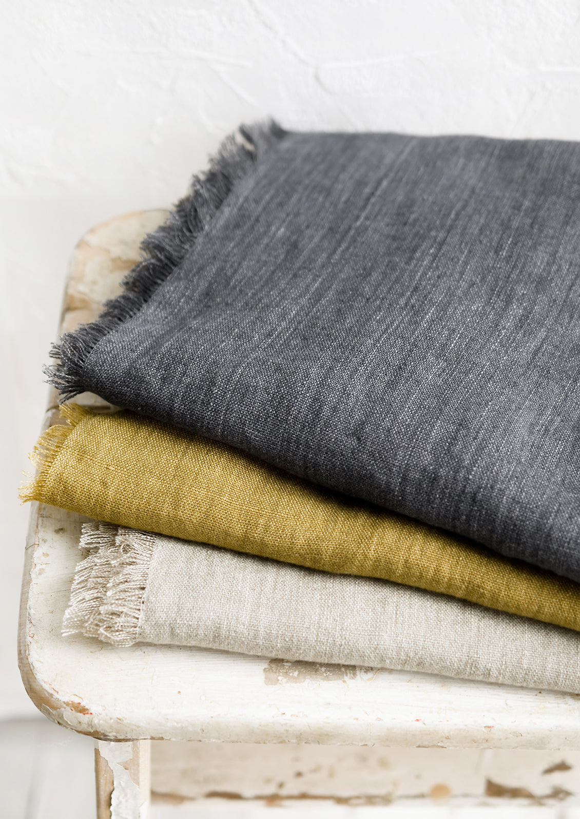 Frayed Edge Linen Table Runner
