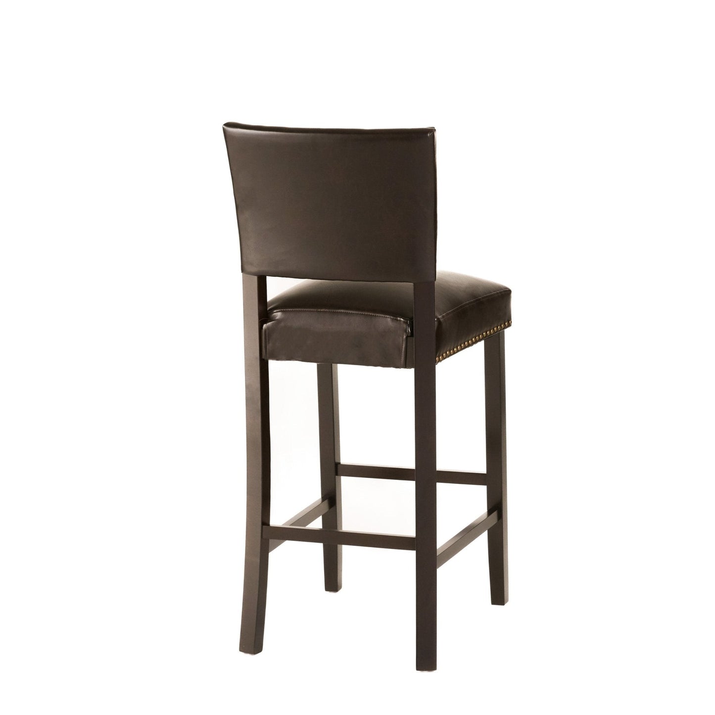 Upholstered Barstool with Open Back and Nail Head Trim