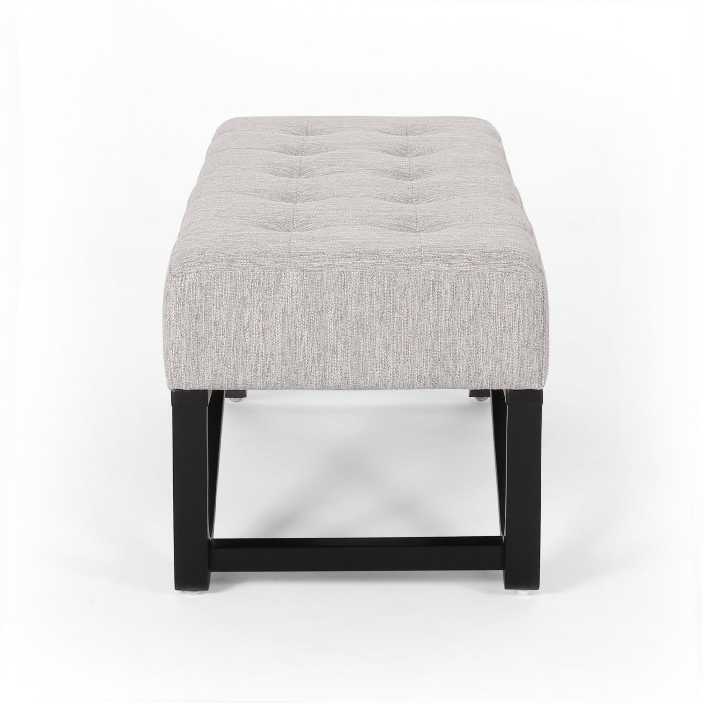 Upholstered Bench with Button Tufted and Bentwood Leg