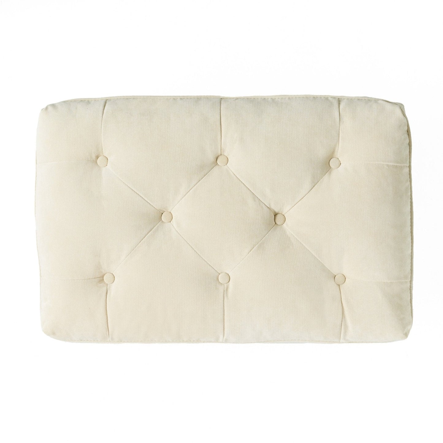 Upholstered Bench with Button Tufted Diamond Stitch and Iron Frame