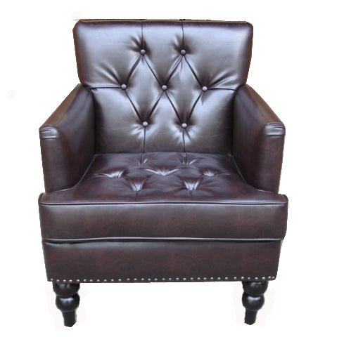Upholstered Club Chair with Button Tufted