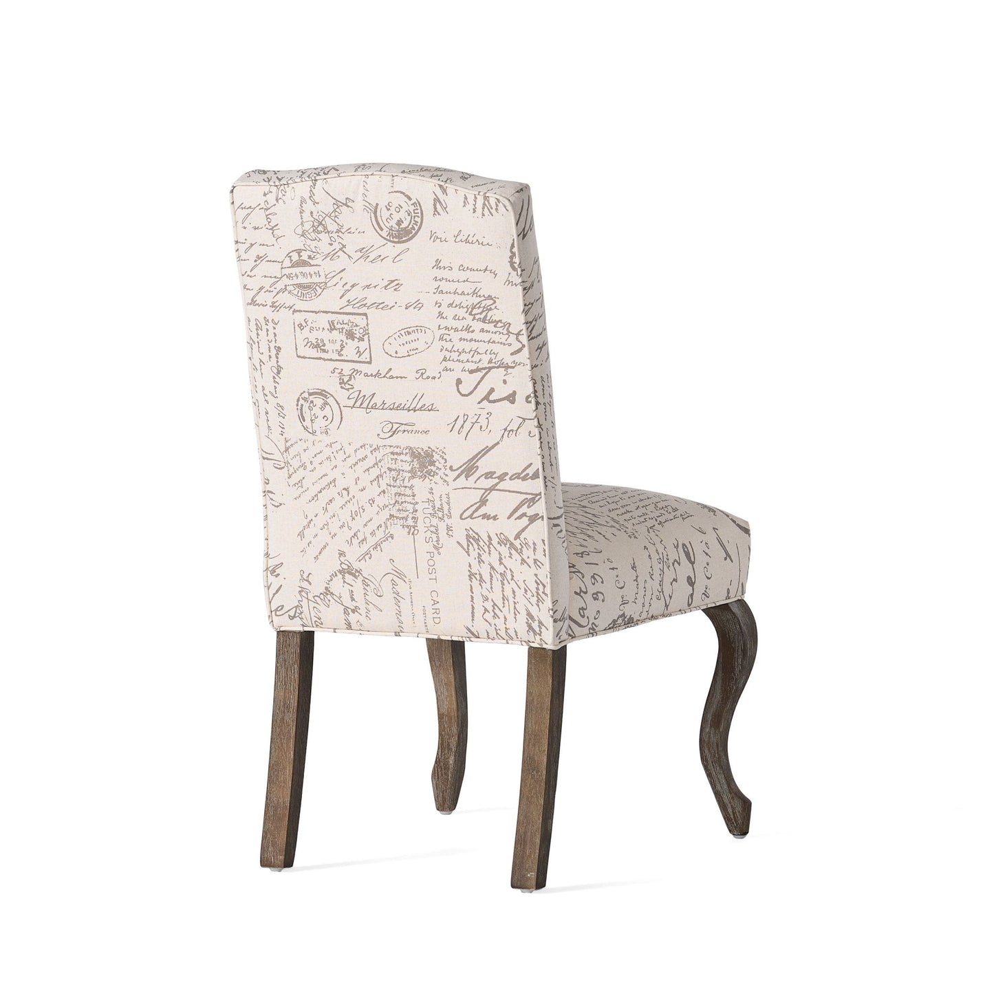 Upholstered Dining Chair with French Handwriting Design Pattern