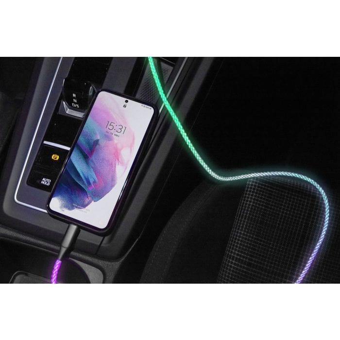 USB-A to USB Type-C cable with RGB LED Lighting (1m)