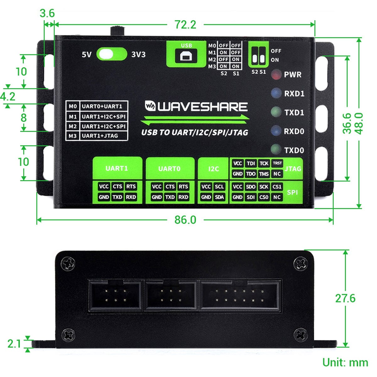 USB To UART/I2C/SPI/JTAG Converter