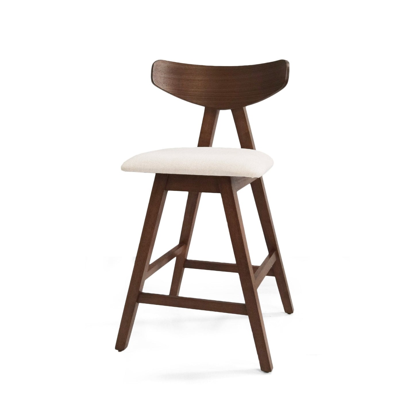 Utopia Counter Stool with Iconic Splayed Legs and Stunning Wood Frame, Set of 2