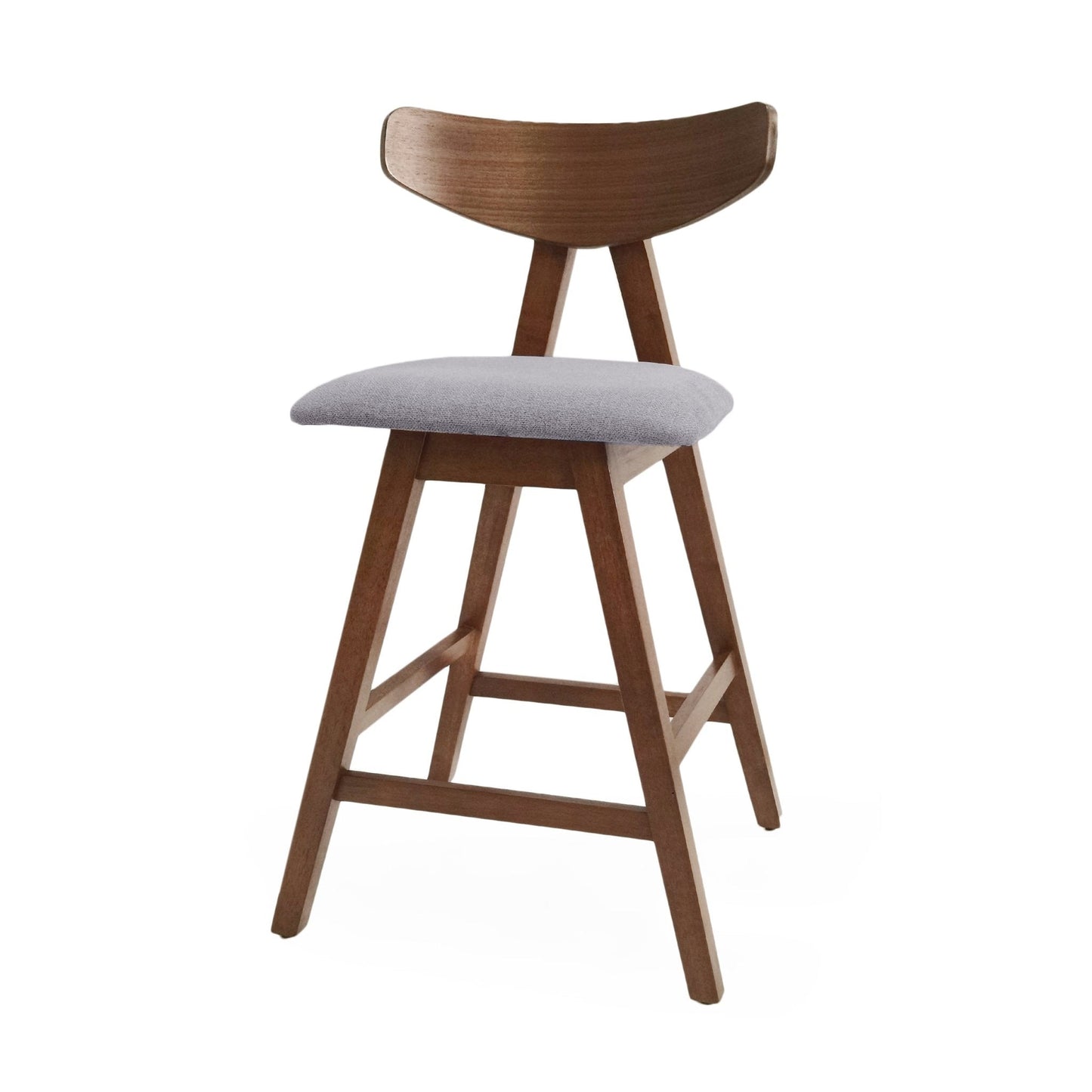Utopia Counter Stool with Iconic Splayed Legs and Stunning Wood Frame, Set of 2
