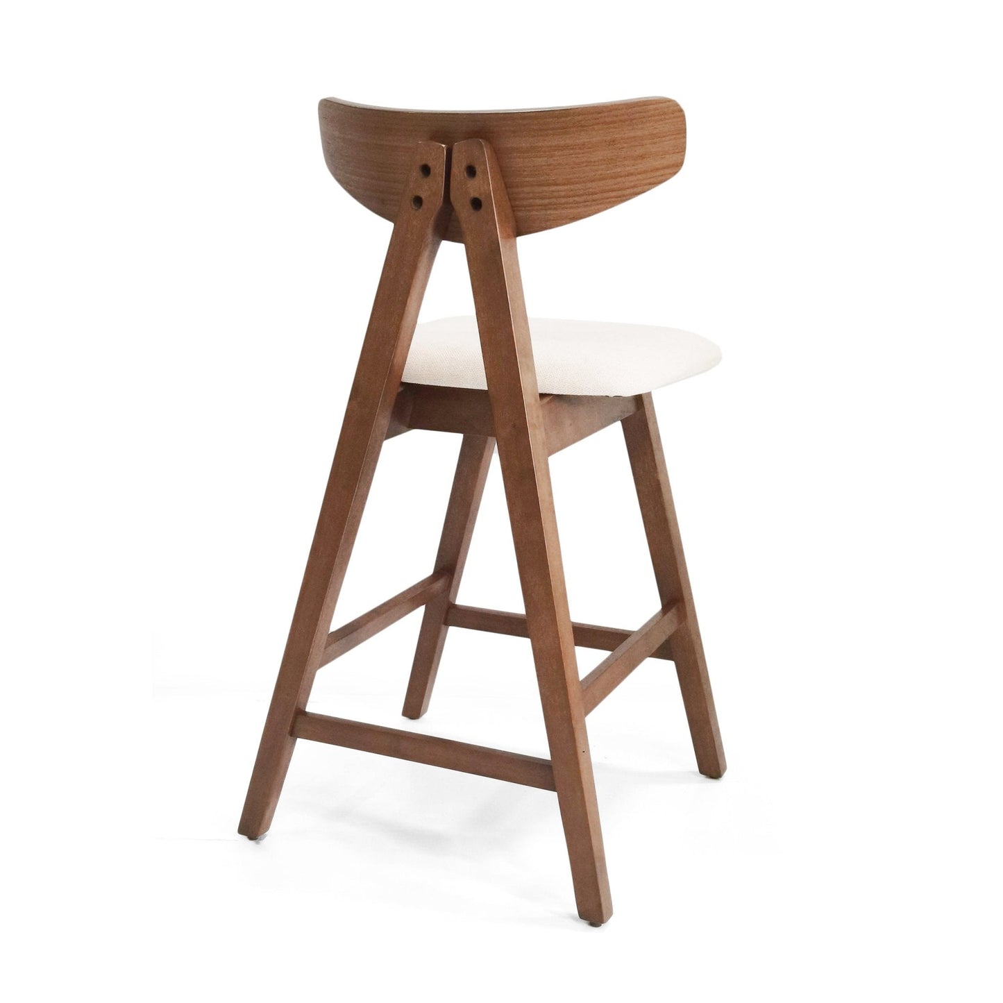 Utopia Counter Stool with Iconic Splayed Legs and Stunning Wood Frame, Set of 2