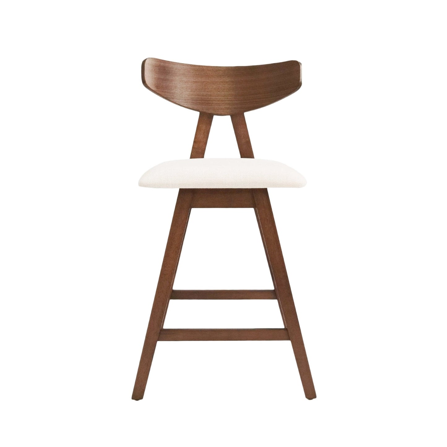 Utopia Counter Stool with Iconic Splayed Legs and Stunning Wood Frame, Set of 2