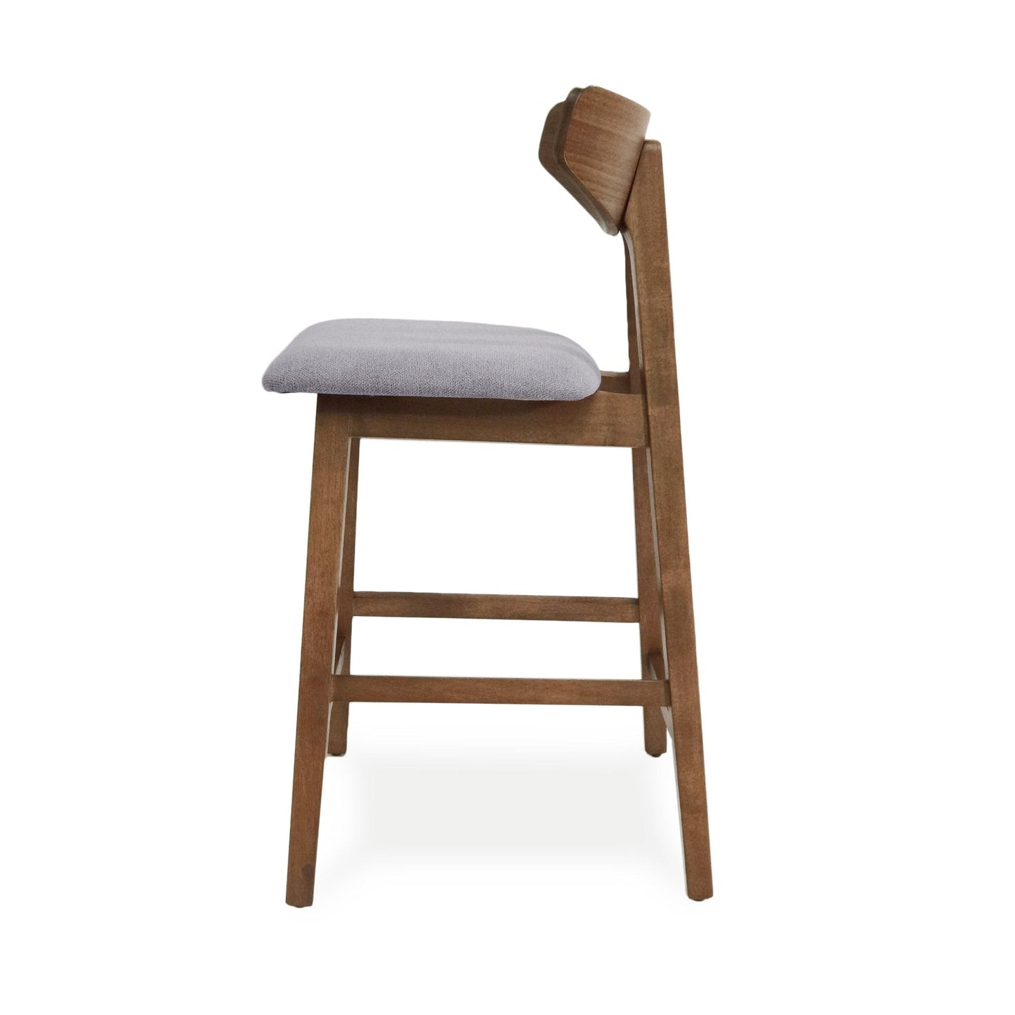 Utopia Counter Stool with Iconic Splayed Legs and Stunning Wood Frame, Set of 2