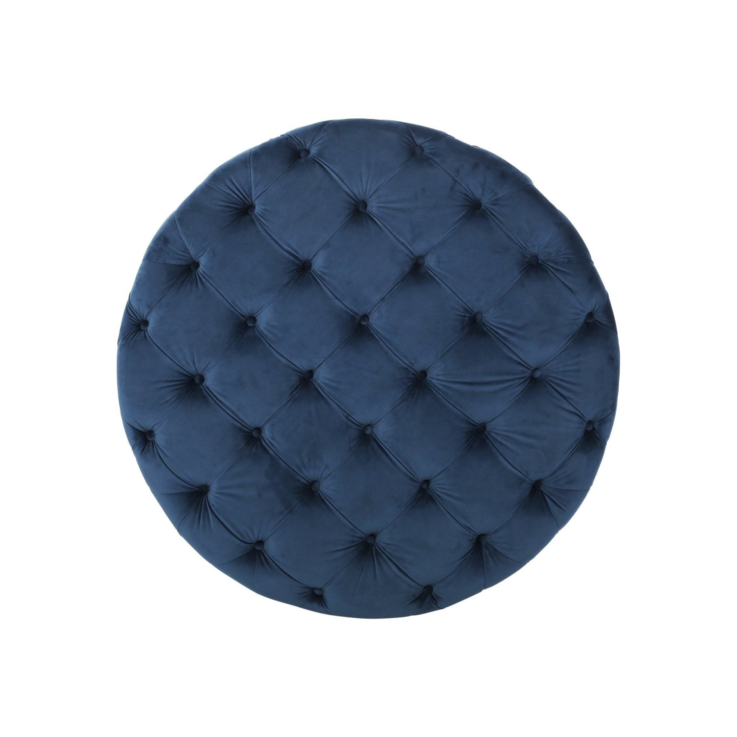 Velvet Upholstered Ottoman with Button Tufted Diamond Stitch
