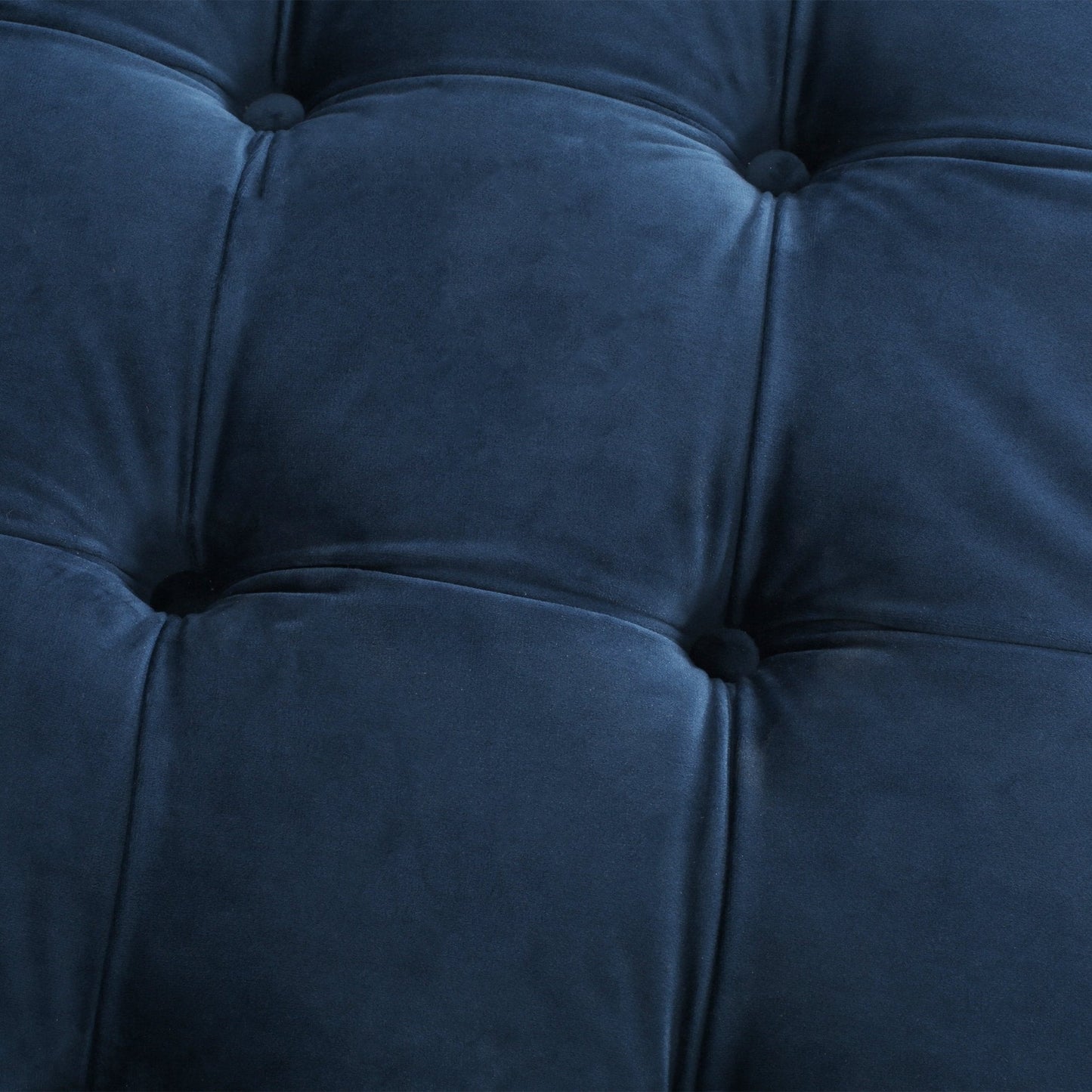 Velvet Upholstered Ottoman with Button Tufted Diamond Stitch
