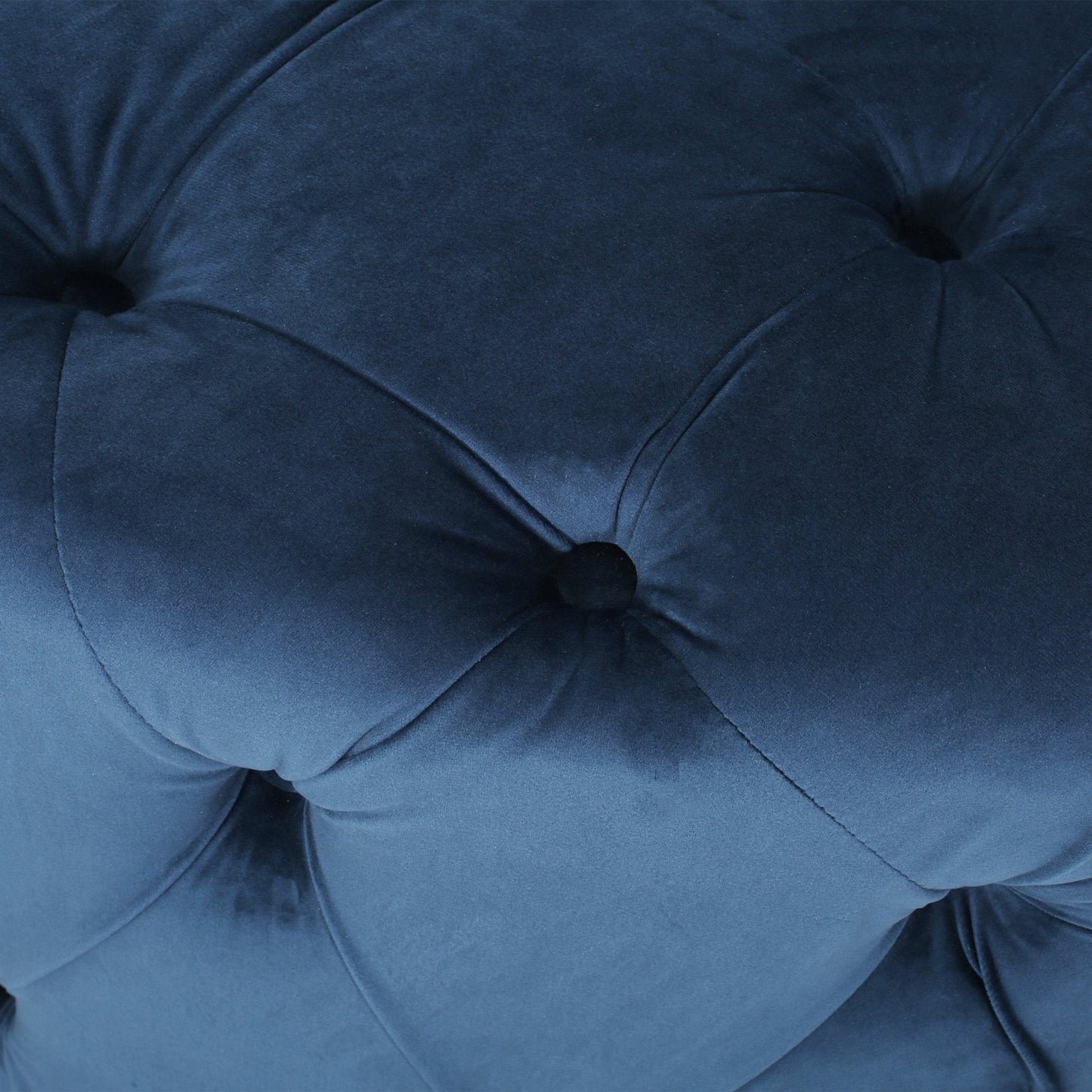 Velvet Upholstered Ottoman with Button Tufted Diamond Stitch