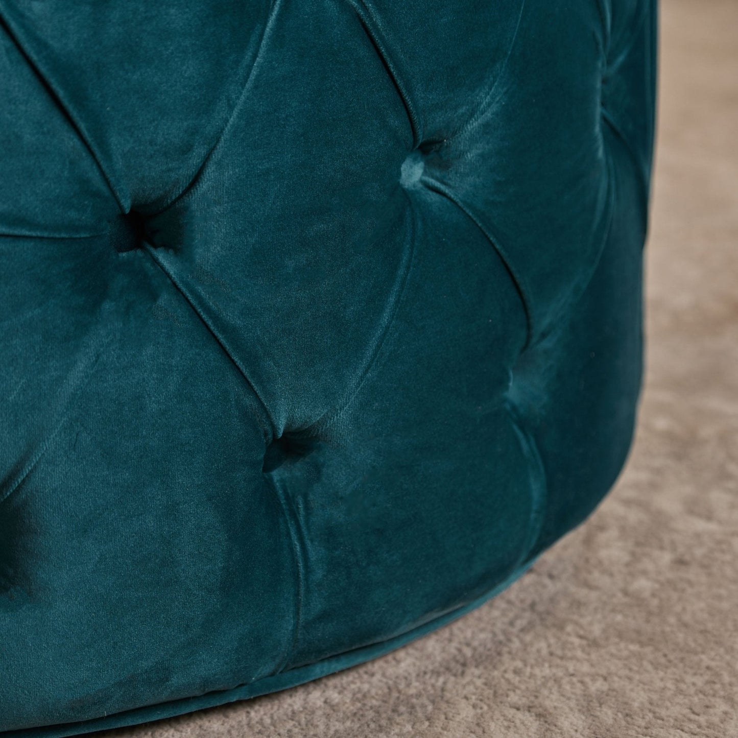 Velvet Upholstered Ottoman with Button Tufted