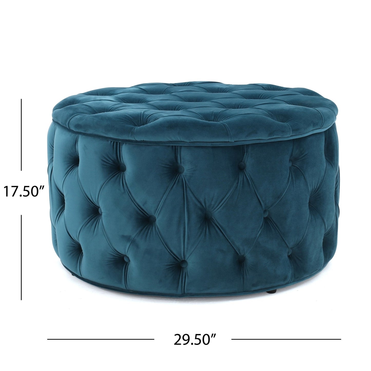 Velvet Upholstered Ottoman with Button Tufted