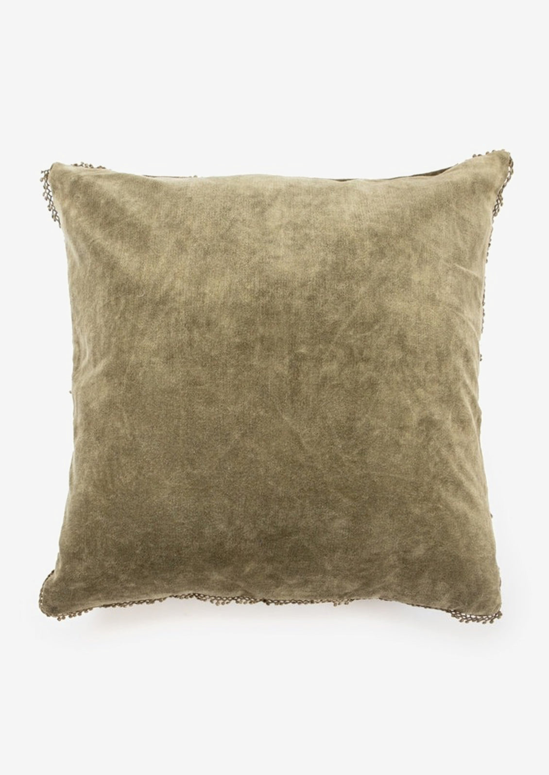Velvet Pom Pom Trim Pillow