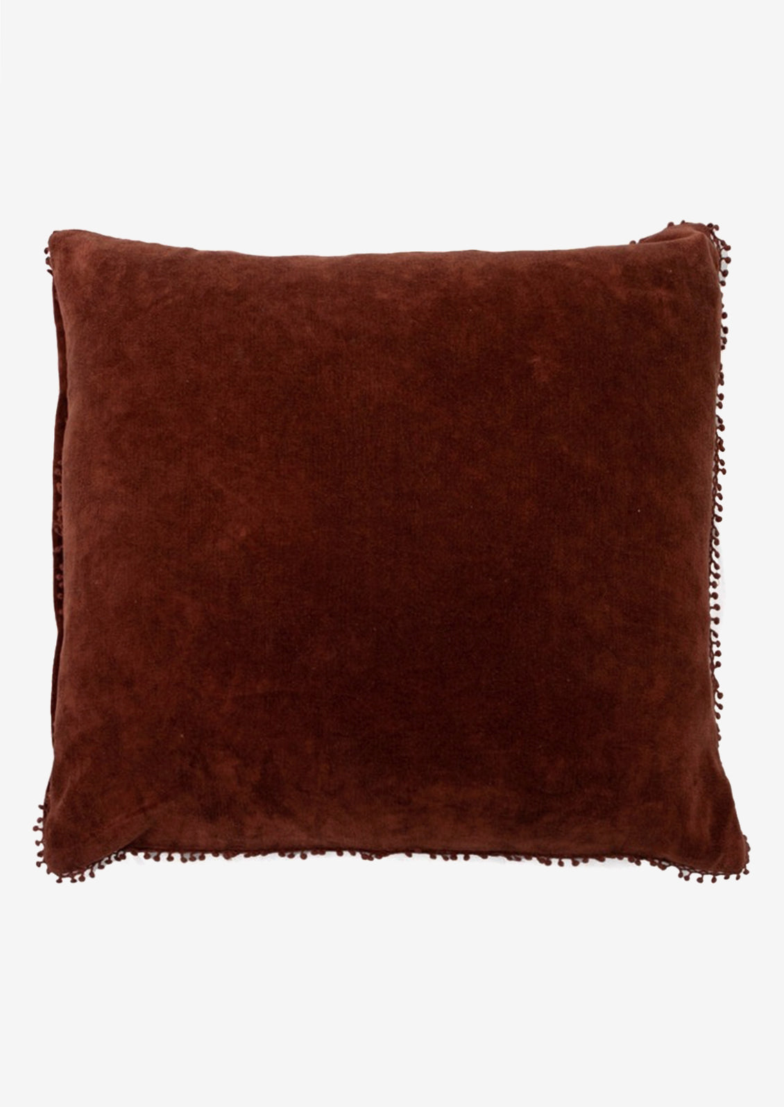 Velvet Pom Pom Trim Pillow