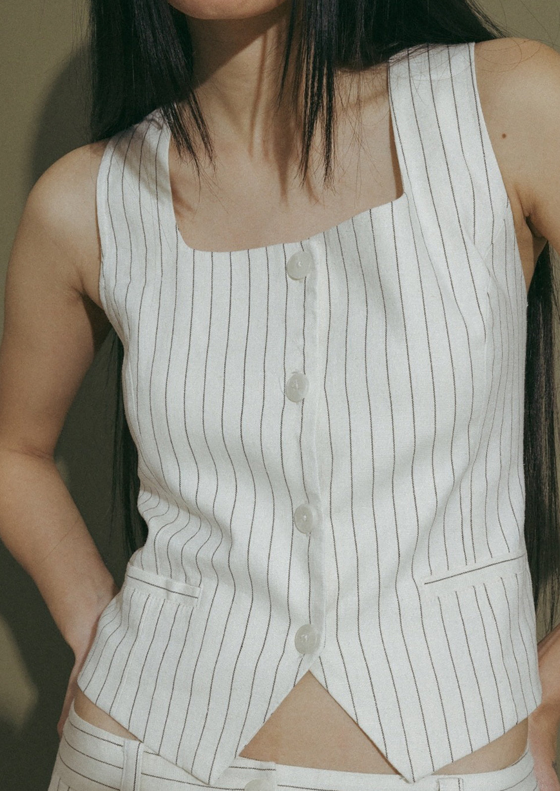Frances Pinstripe Vest