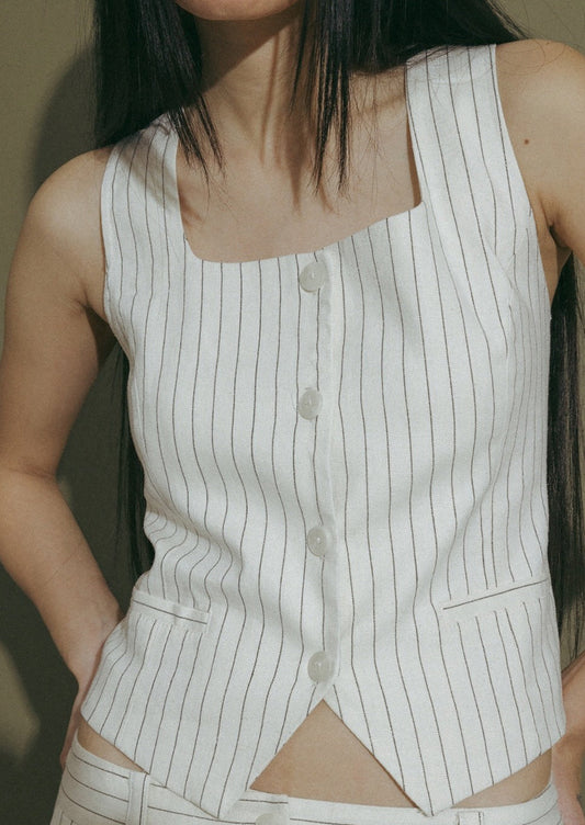 Frances Pinstripe Vest