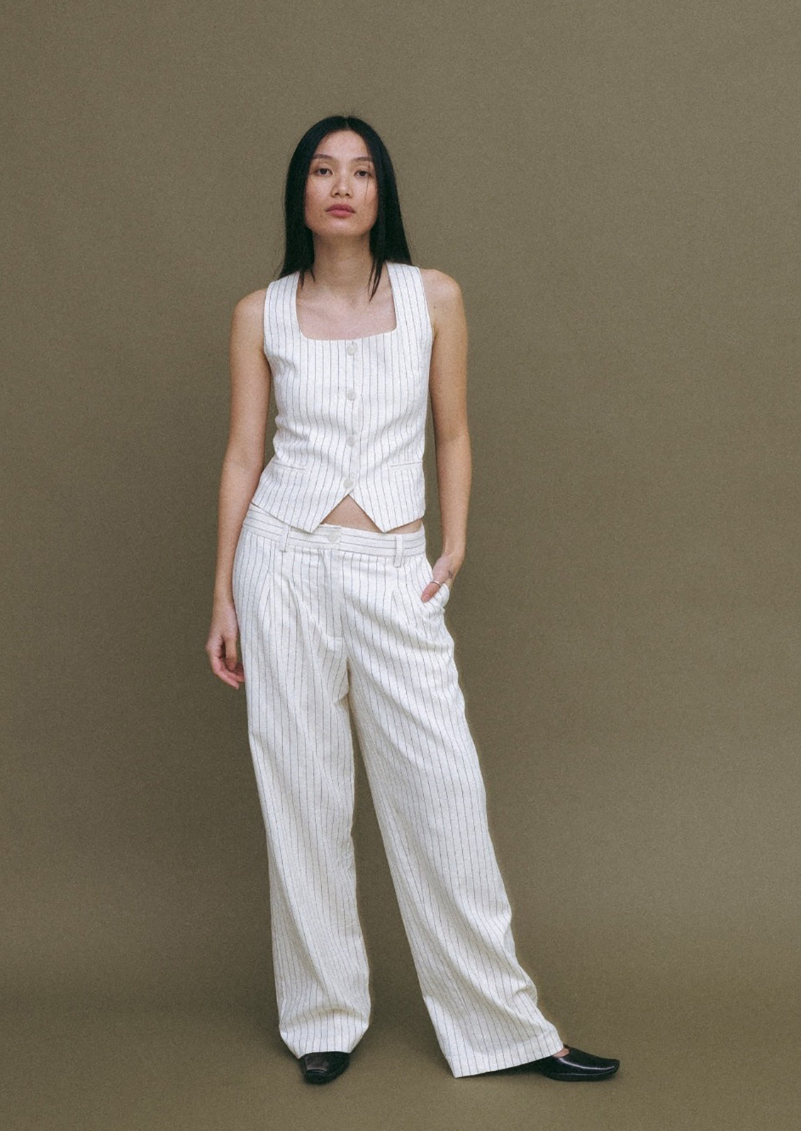 Frances Pinstripe Vest