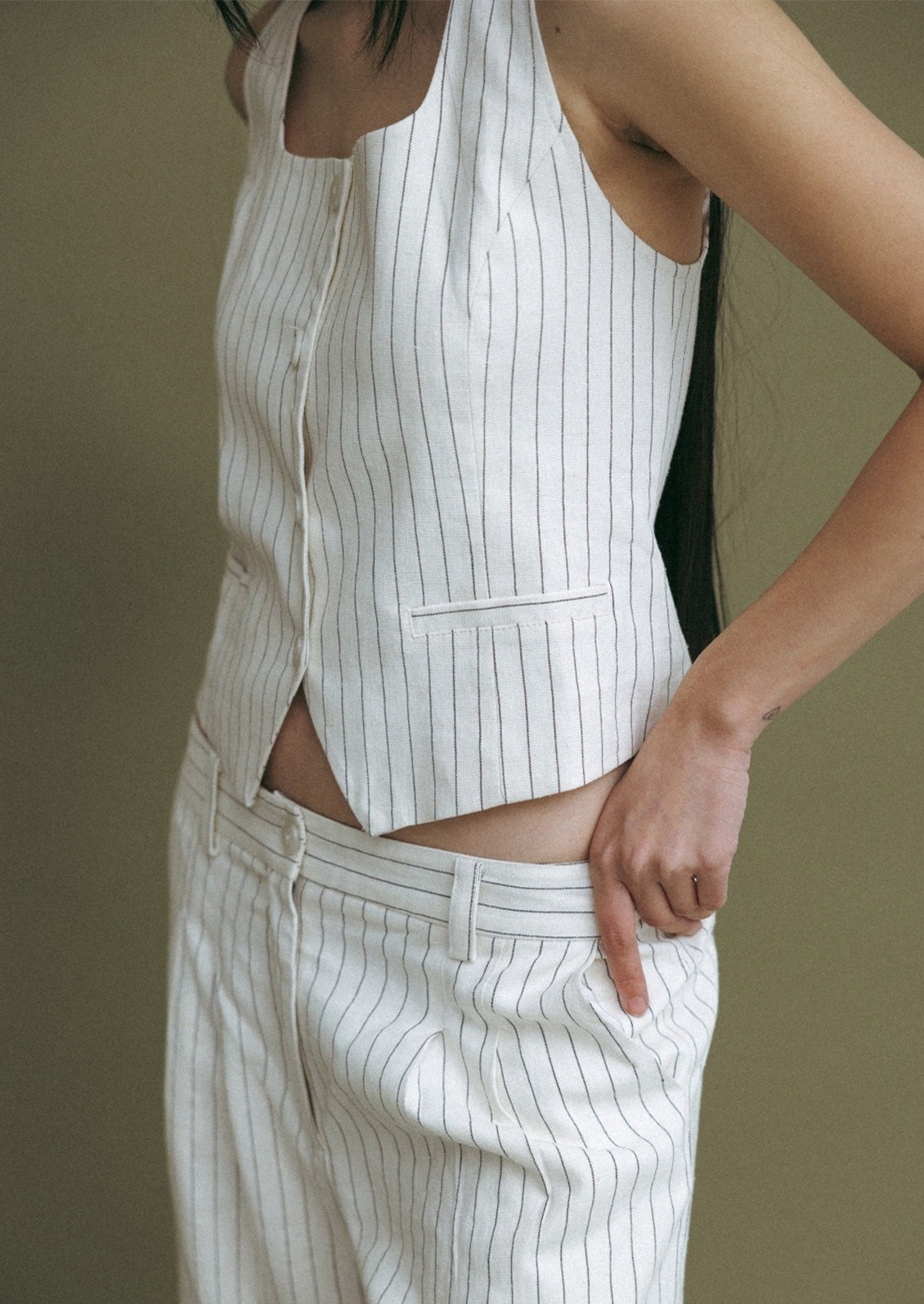 Frances Pinstripe Vest