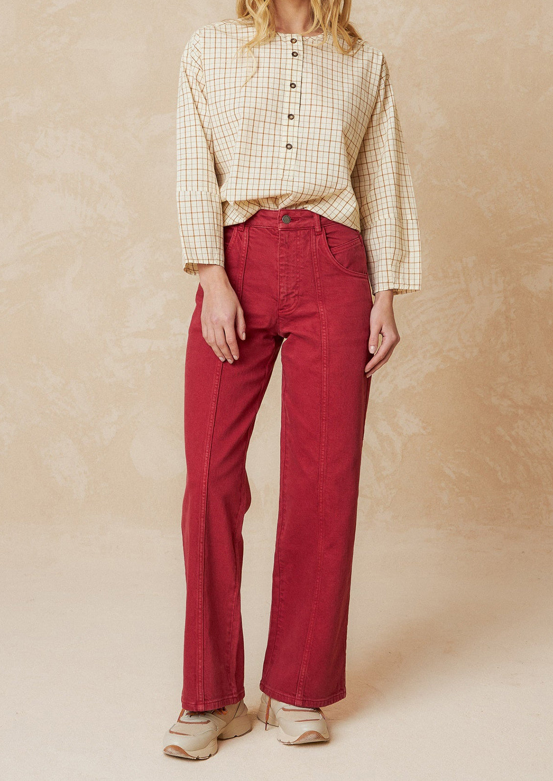 Seam Front Jean in Garment Dye Twill
