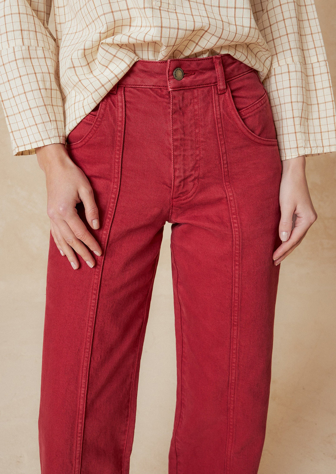 Seam Front Jean in Garment Dye Twill