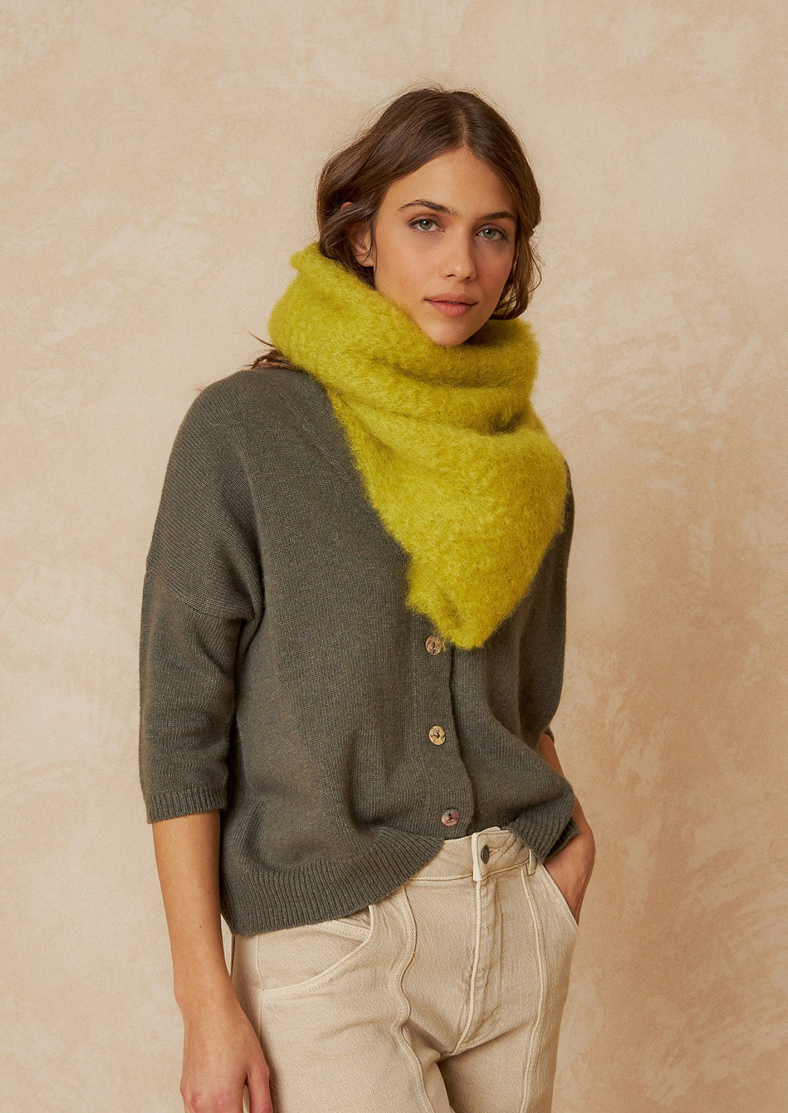 Mohair Scarf with Eyelash Fringe