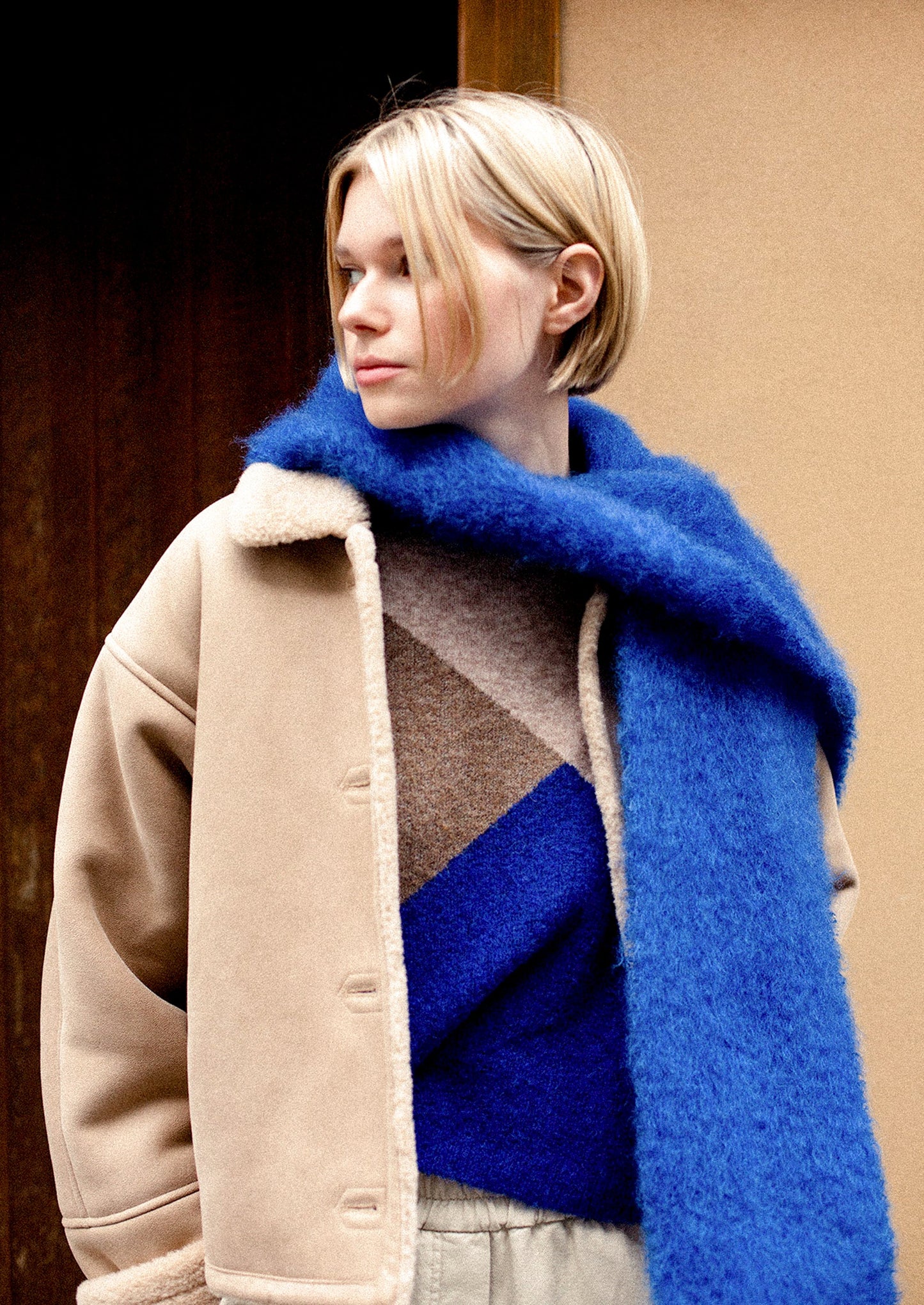 Mohair Scarf with Eyelash Fringe