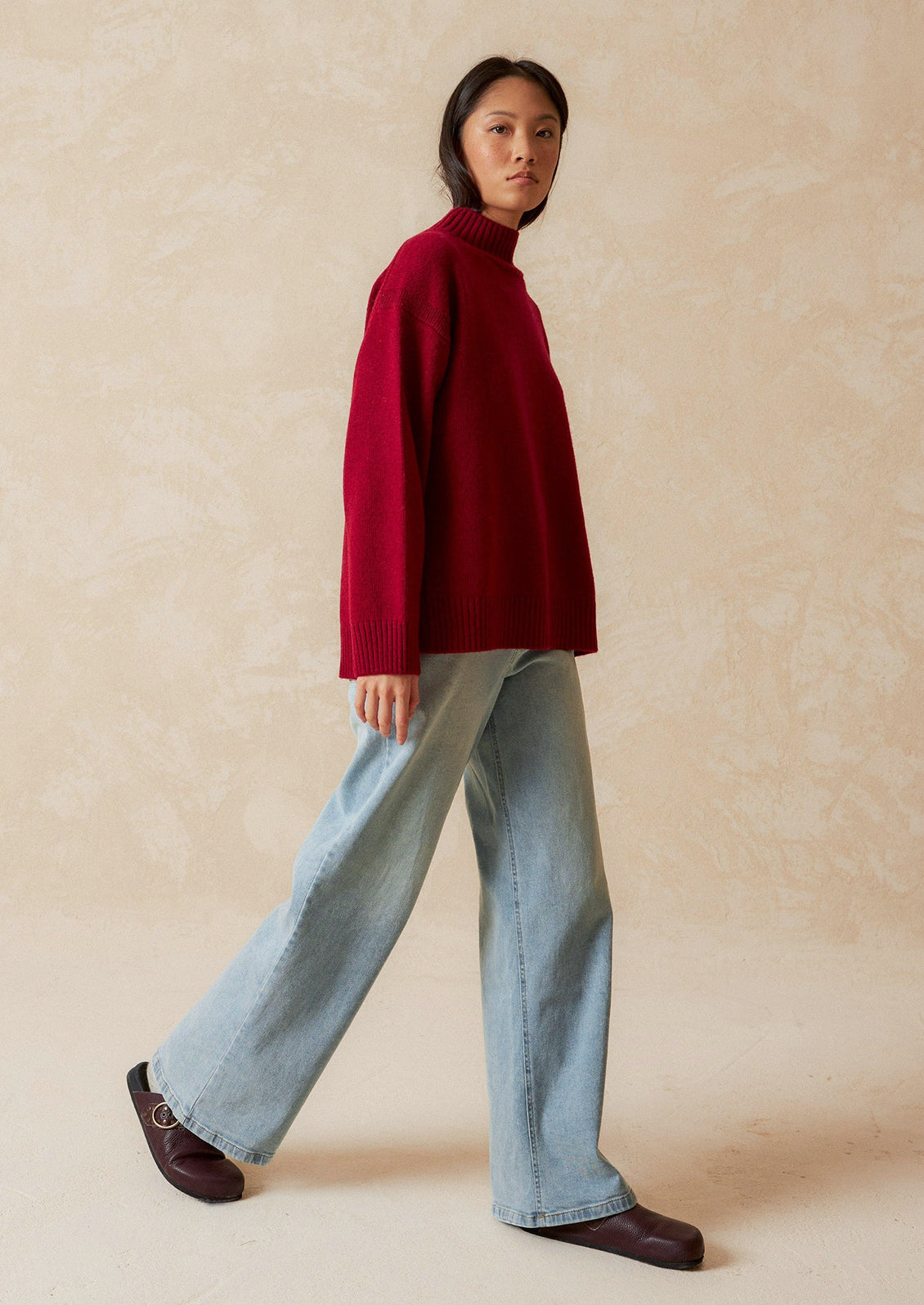 Uma Oversized Mock Neck Sweater