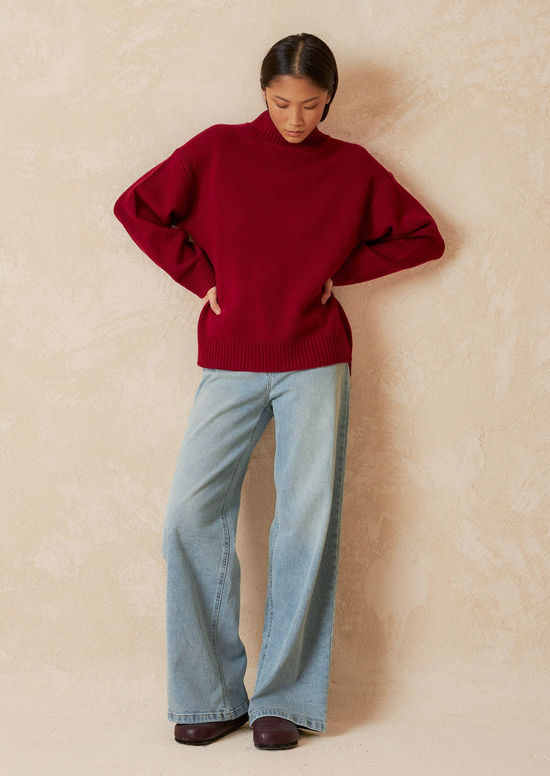 Uma Oversized Mock Neck Sweater