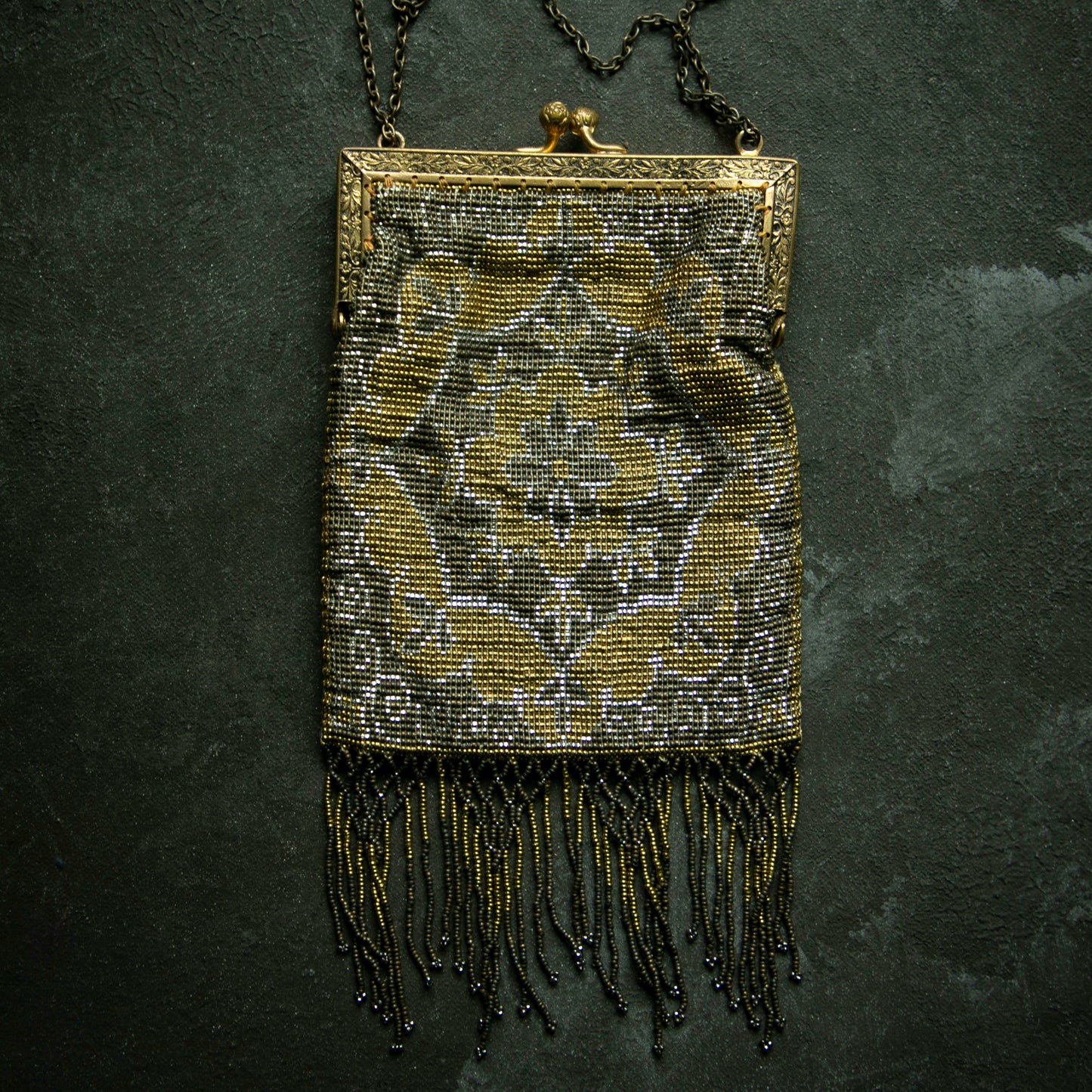 Antique French Cut Steel Beaded Purse