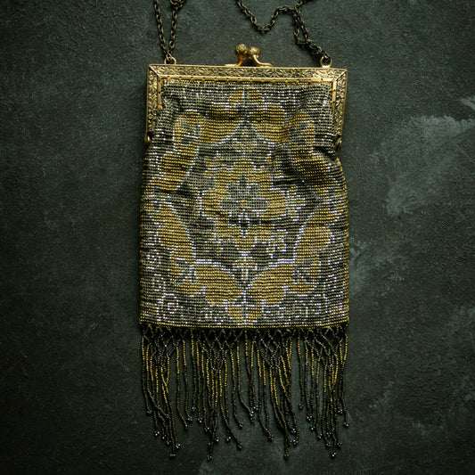 Antique French Cut Steel Beaded Purse