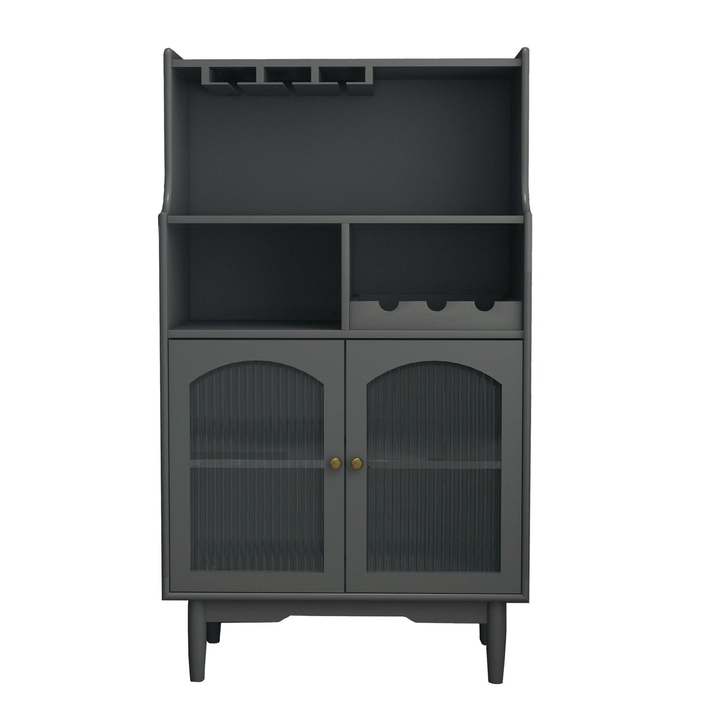 Virtue Wine Cabinet with Removable Rack and Wine Glass Rack, One Cabinet with Glass Doors