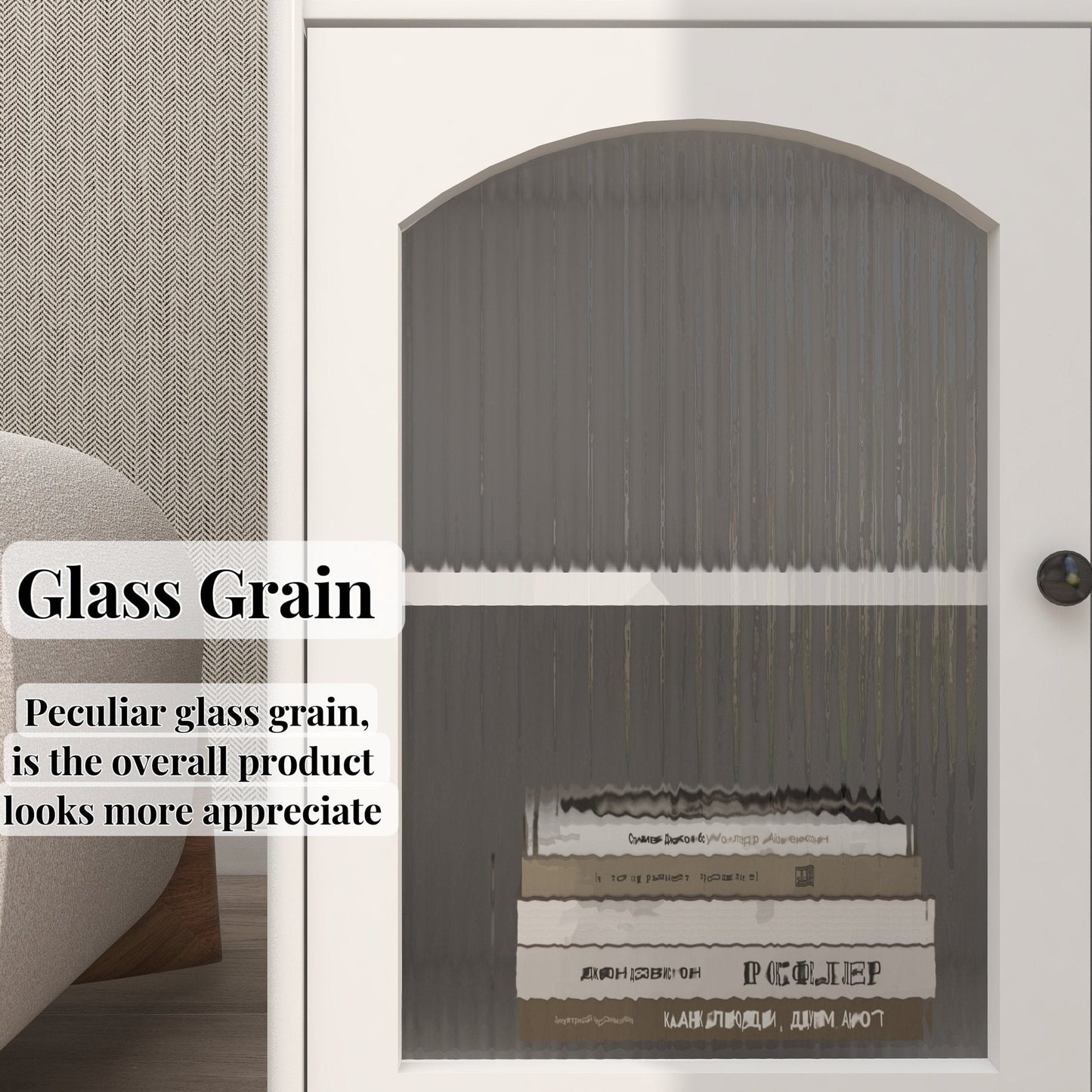 Virtue Wine Cabinet with Removable Rack and Wine Glass Rack, One Cabinet with Glass Doors