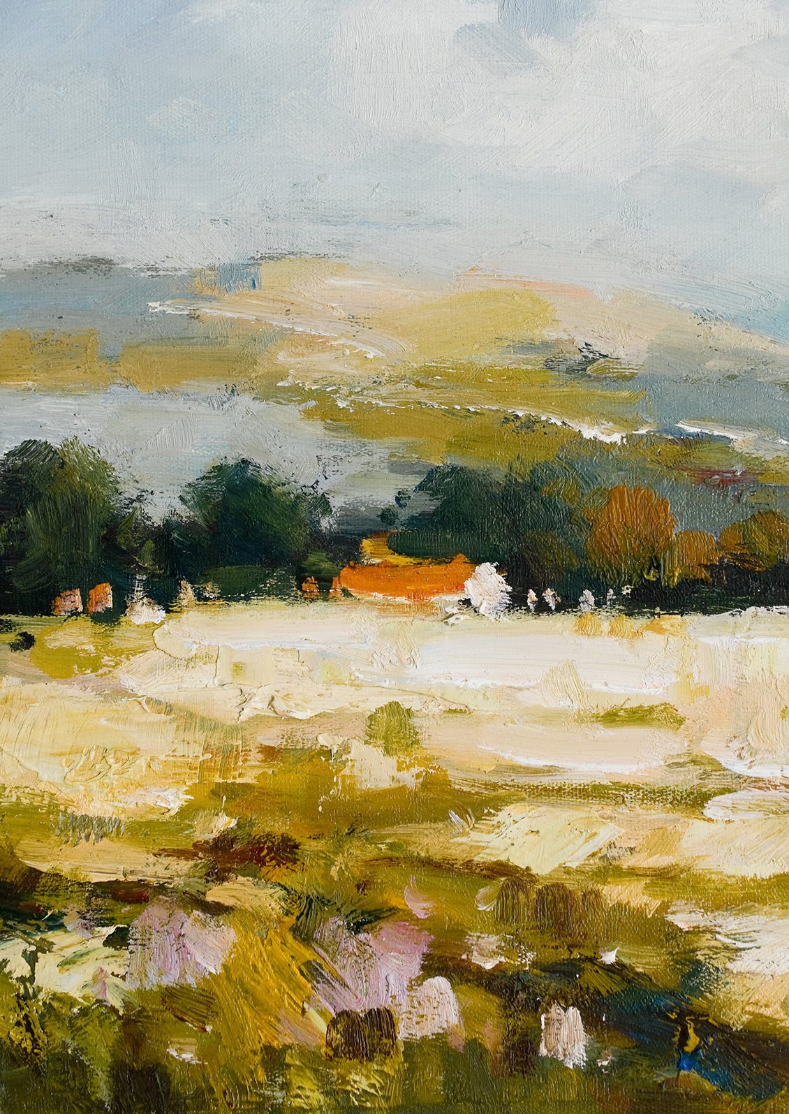 Framed Oil Landscape Painting, Vista III