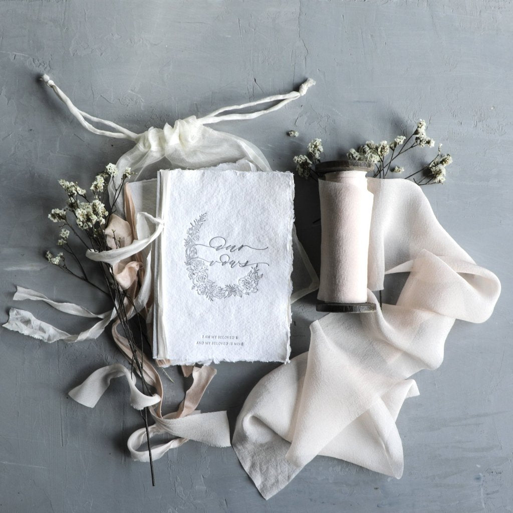 Bespoke Letterpress Vow Books {SENIMAN CALLIGRAPHY}