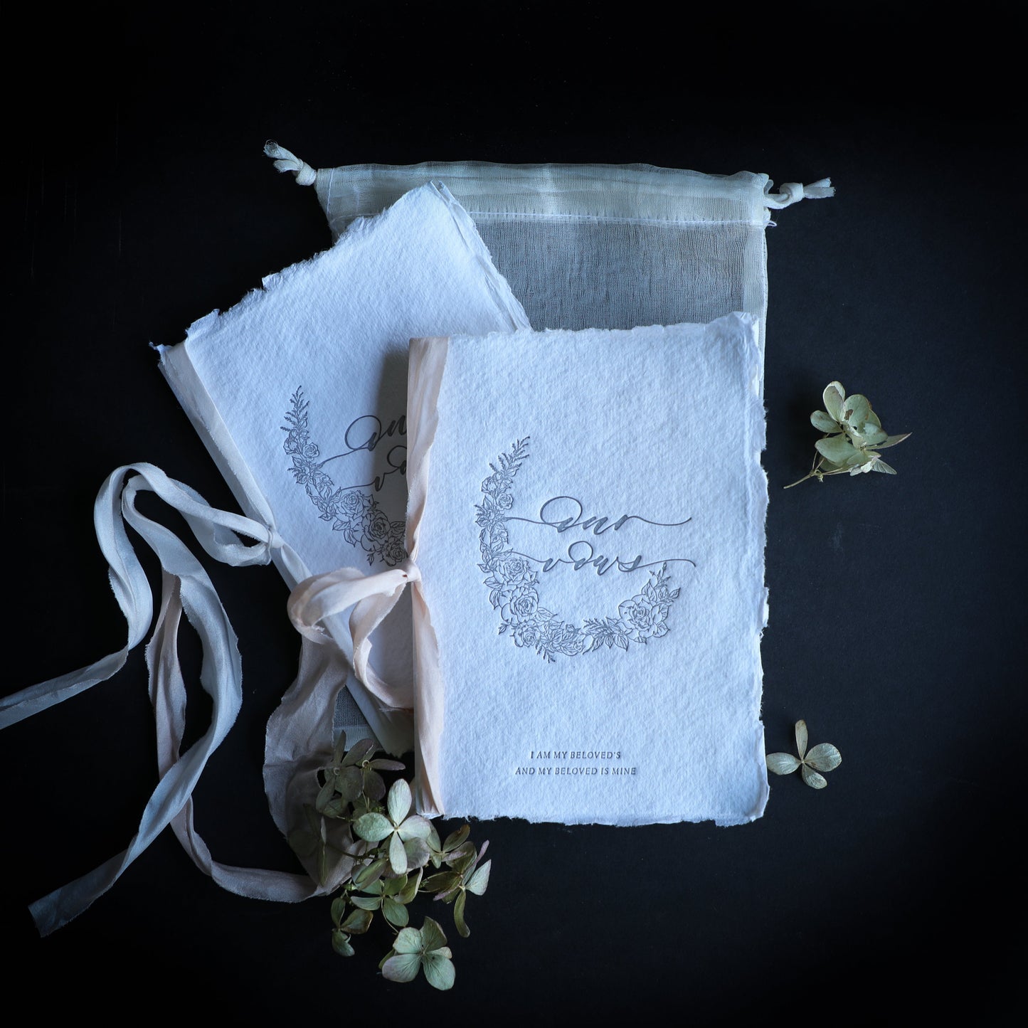Bespoke Letterpress Vow Books {SENIMAN CALLIGRAPHY}