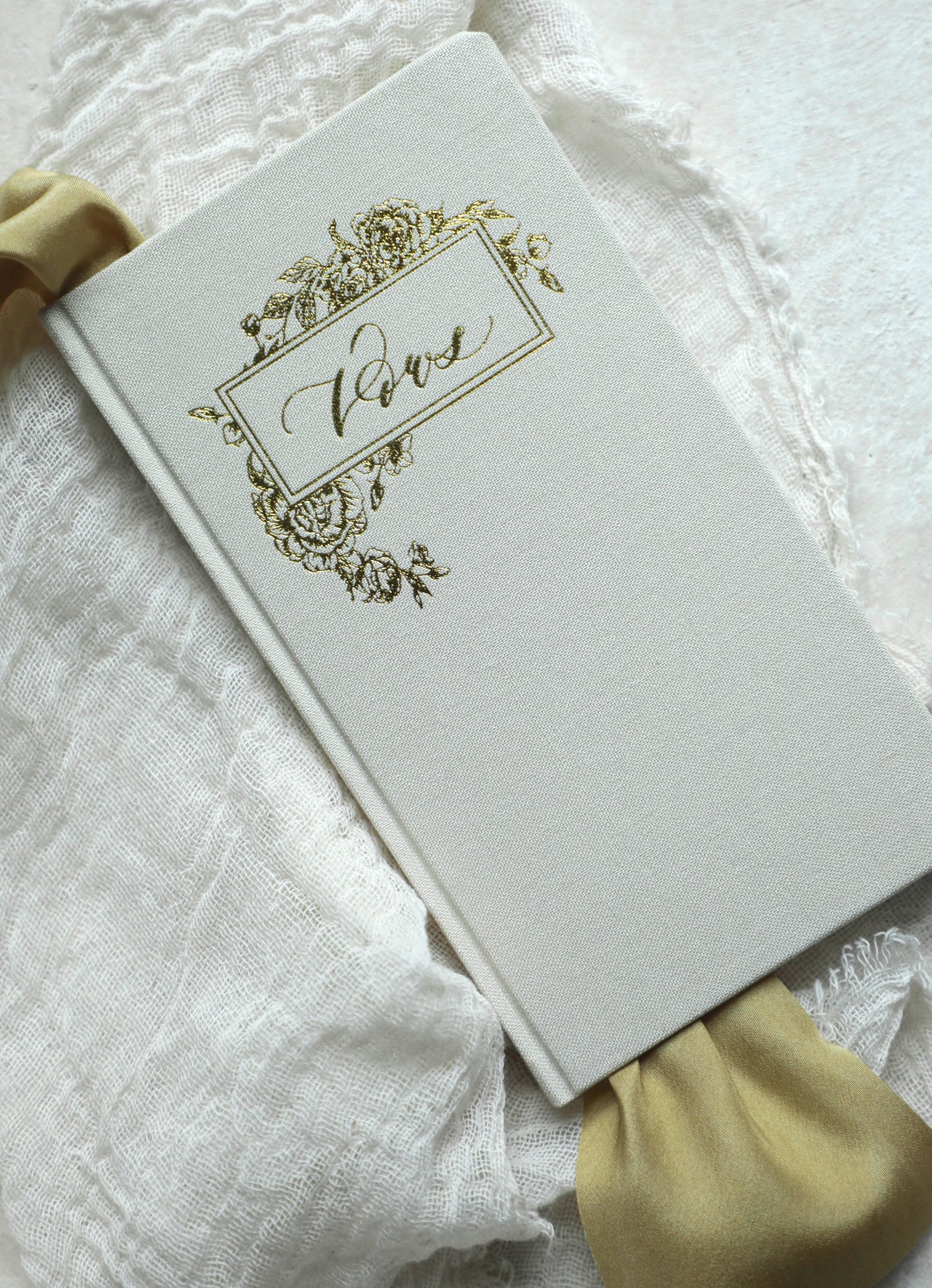 Wedding Vow Books with Gold Foil Press in Linen Cover -Pair of 2 / Linen Color