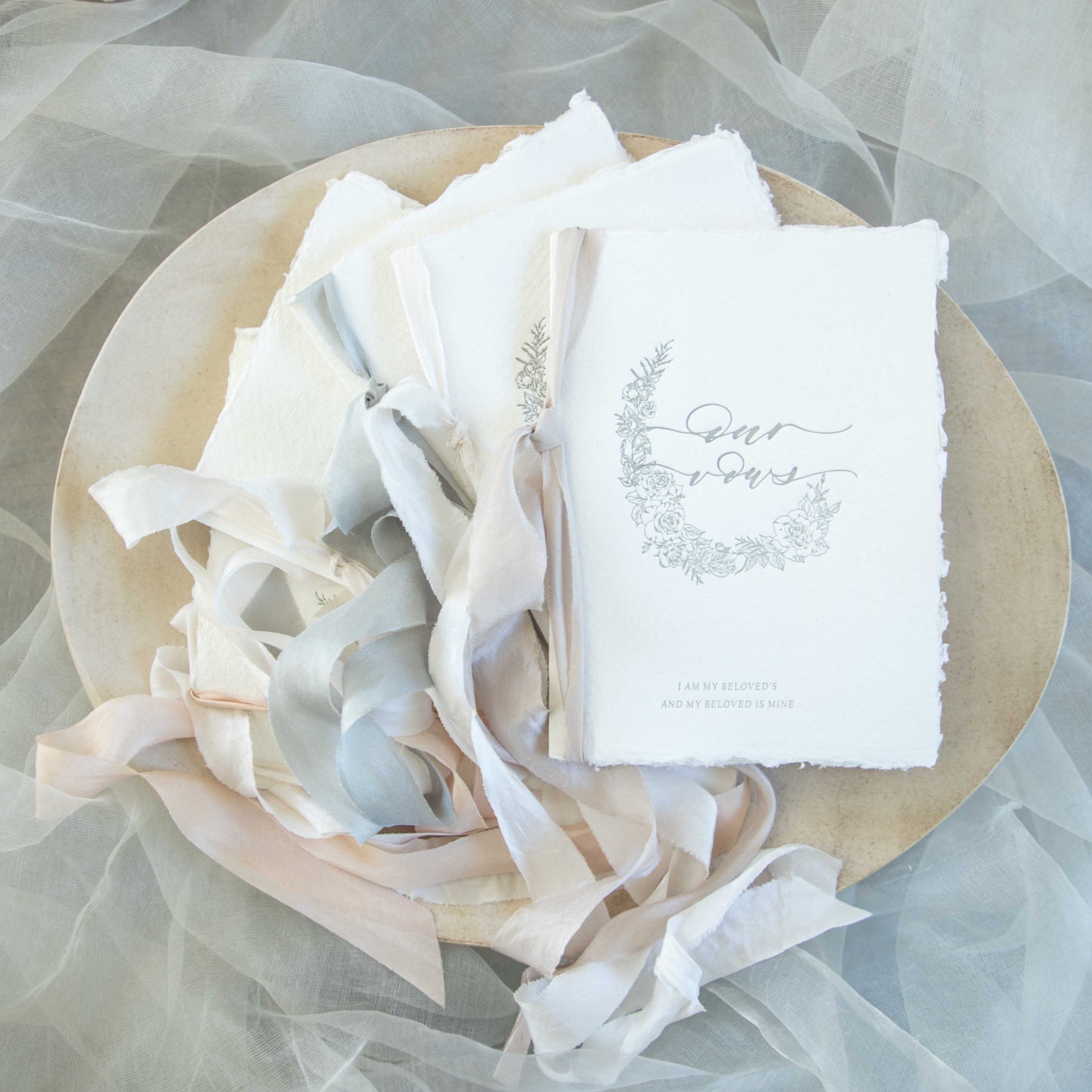 Bespoke Letterpress Vow Books {SENIMAN CALLIGRAPHY}