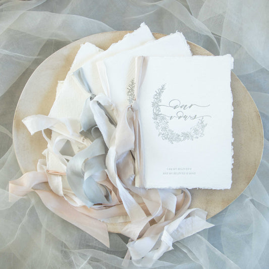 Bespoke Letterpress Vow Books {SENIMAN CALLIGRAPHY}